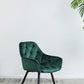 A&B Home Luppino 24" x 34" Set of Two Bundle of 7 Tufted Green Velvet Dining Chairs