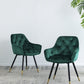 A&B Home Luppino 24" x 34" Set of Two Bundle of 7 Tufted Green Velvet Dining Chairs