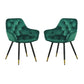 A&B Home Luppino 24" x 34" Set of Two Bundle of 7 Tufted Green Velvet Dining Chairs