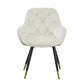 A&B Home Luppino 24" x 34" Set of Two Bundle of 7 Tufted White Velvet Dining Chairs