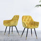 A&B Home Luppino 24" x 34" Set of Two Bundle of 7 Tufted Yellow Velvet Dining Chairs