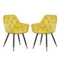 A&B Home Luppino 24" x 34" Set of Two Bundle of 7 Tufted Yellow Velvet Dining Chairs