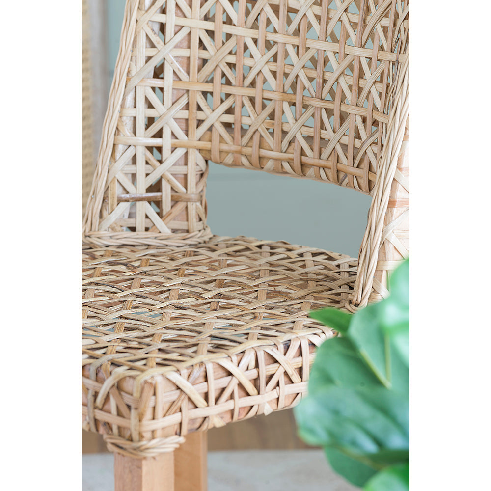 A&B Home Magy 21" x 34" Bundle of 15 Natural Brown Woven Side Chair