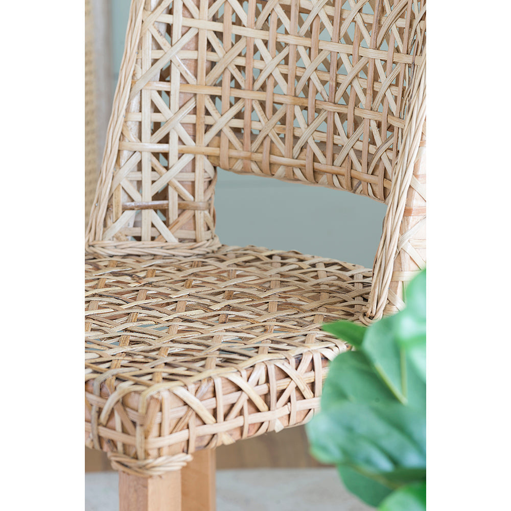 A&B Home Magy 21" x 34" Bundle of 16 Natural Brown Woven Side Chair