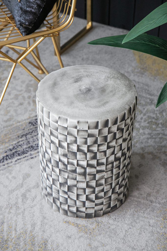 A&B Home Metro Garden 13" x 18" Bundle of 21 Round Black and White Geometric Design Pedestal Stool