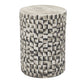 A&B Home Metro Garden 13" x 18" Bundle of 21 Round Black and White Geometric Design Pedestal Stool