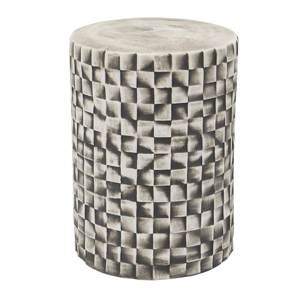 A&B Home Metro Garden 13" x 18" Bundle of 21 Round Black and White Geometric Design Pedestal Stool