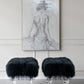 A&B Home Mongolian 49" x 19" Bundle of 3 Standard Black Upholstered Fur and Acrylic Bench