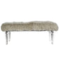 A&B Home Mongolian 49" x 19" Bundle of 3 Standard Gray Upholstered Fur Bench