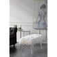 A&B Home Mongolian 49" x 19" Bundle of 3 Standard White Upholstered Fur and Acrylic Bench