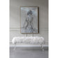 A&B Home Mongolian 49" x 19" Bundle of 3 Standard White Upholstered Fur and Acrylic Bench