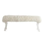 A&B Home Mongolian 49" x 19" Bundle of 3 Standard White Upholstered Fur and Acrylic Bench