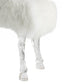 A&B Home Mongolian 49" x 19" Bundle of 3 Standard White Upholstered Fur and Acrylic Bench