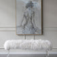 A&B Home Mongolian 49" x 19" Standard White Upholstered Fur and Acrylic Bench