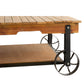A&B Home Navin 55" x 18" Bundle of 7 Rich Wood Wagon Style Oversized Coffee Table With Black Frame