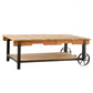 A&B Home Navin 55" x 18" Bundle of 7 Rich Wood Wagon Style Oversized Coffee Table With Black Frame