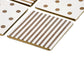 A&B Home Navya 4" Set of Four Bundle of 149 Square-Shaped Gold and Cream Ceramic Coasters