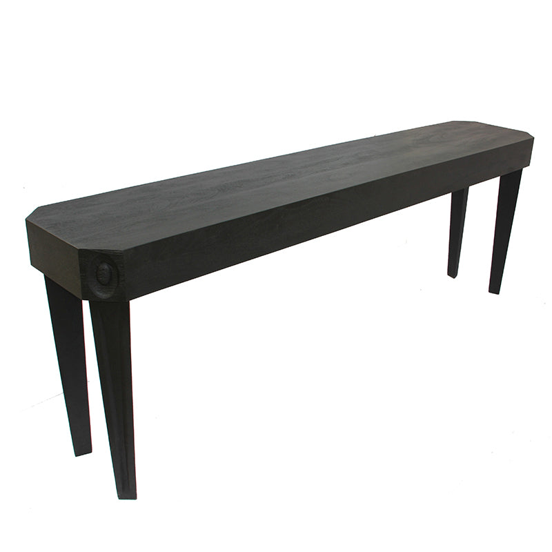 A&B Home Octoblock 84" x 30" Bundle of 4 Rectangular Black Tabletop With Wood Console Table