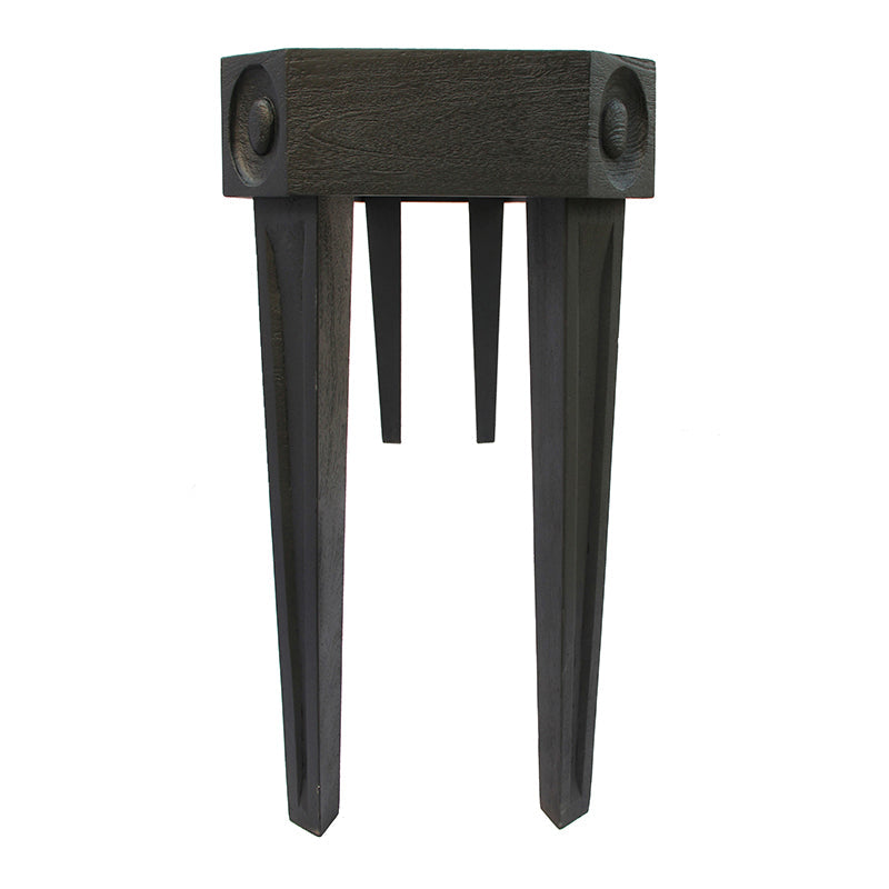 A&B Home Octoblock 84" x 30" Bundle of 4 Rectangular Black Tabletop With Wood Console Table