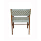 A&B Home Odara 22" x 31" Bundle of 9 Brown Acacia Wood Frame With Cream and Gray Weaving Chair