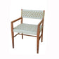 A&B Home Odara 22" x 31" Bundle of 9 Brown Acacia Wood Frame With Cream and Gray Weaving Chair