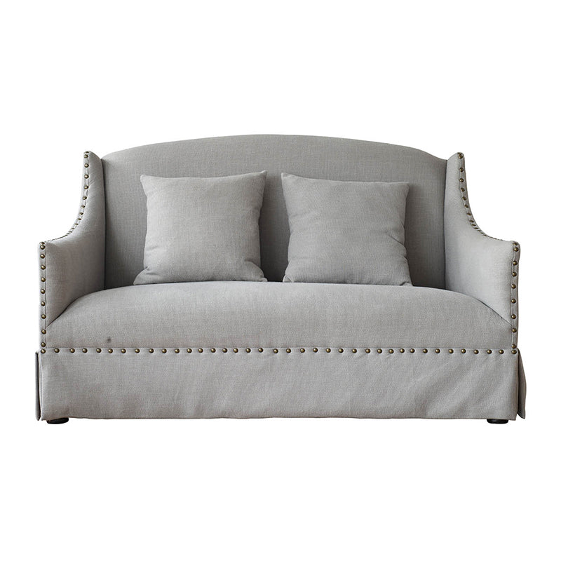 A&B Home Pampa 64" x 38" Bundle of 2 Two-Seater Gray Winged Armed Style With Accent Pillow Sofa Chair