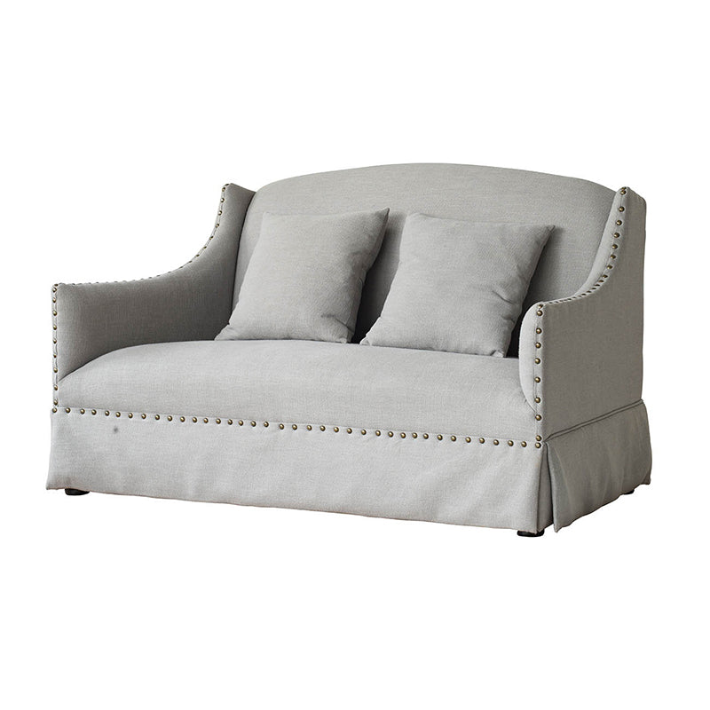 A&B Home Pampa 64" x 38" Bundle of 2 Two-Seater Gray Winged Armed Style With Accent Pillow Sofa Chair