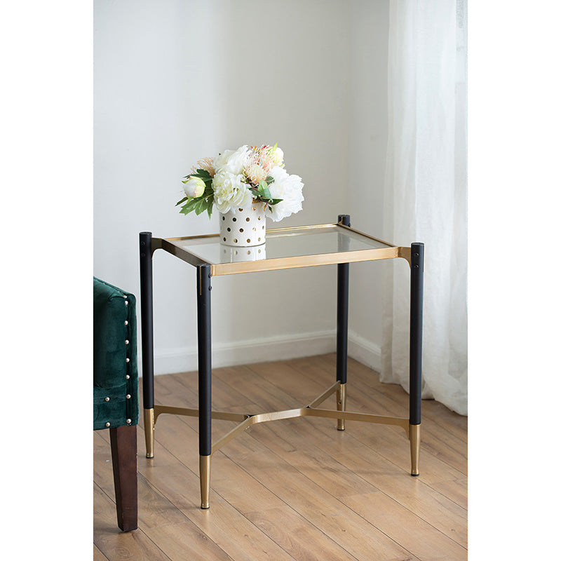 A&B Home Park View 24" x 24" Bundle of 13 Rectangular Matte Black and Gold Occasional Table