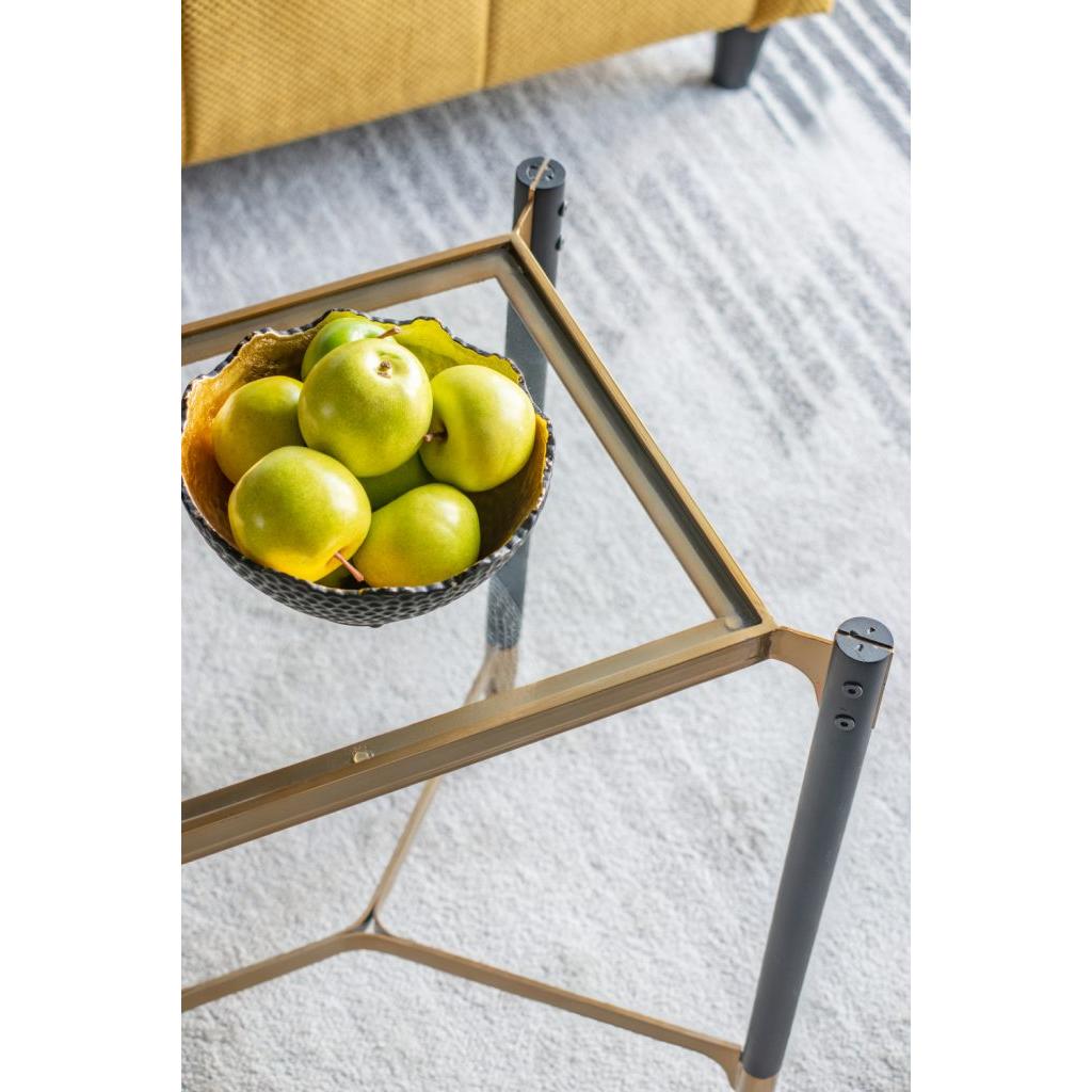 A&B Home Park View 24" x 24" Bundle of 15 Rectangular Matte Black and Gold Occasional Table