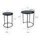 A&B Home Perisa Set of Two Bundle of 10 Round Black Mango Wood Side Tables