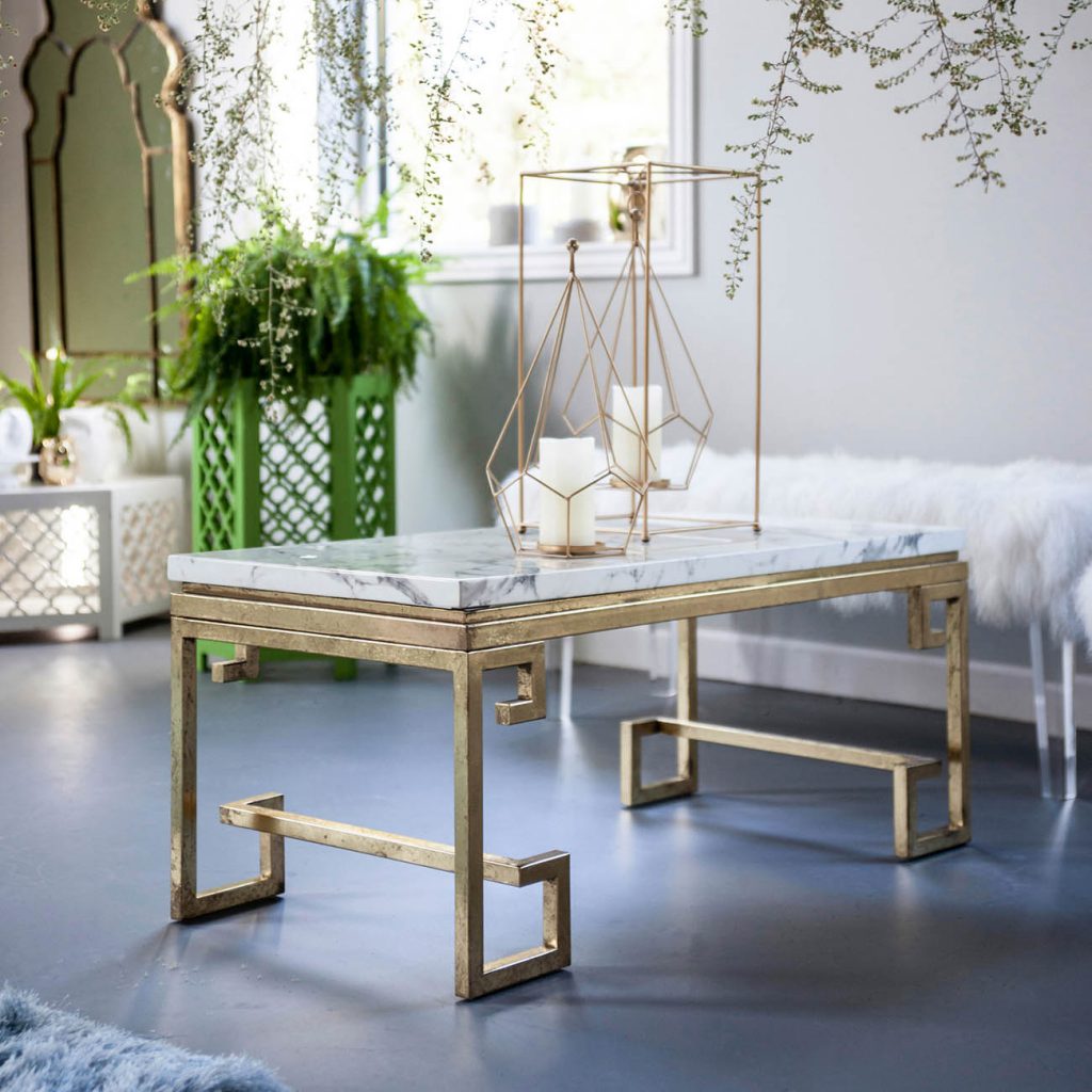 A&B Home Coffee Table With Glass Top