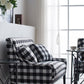 A&B Home Plaid 52" x 38" Bundle of 3 Two-Seater Black and White Chair