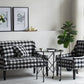 A&B Home Plaid 52" x 38" Bundle of 3 Two-Seater Black and White Chair