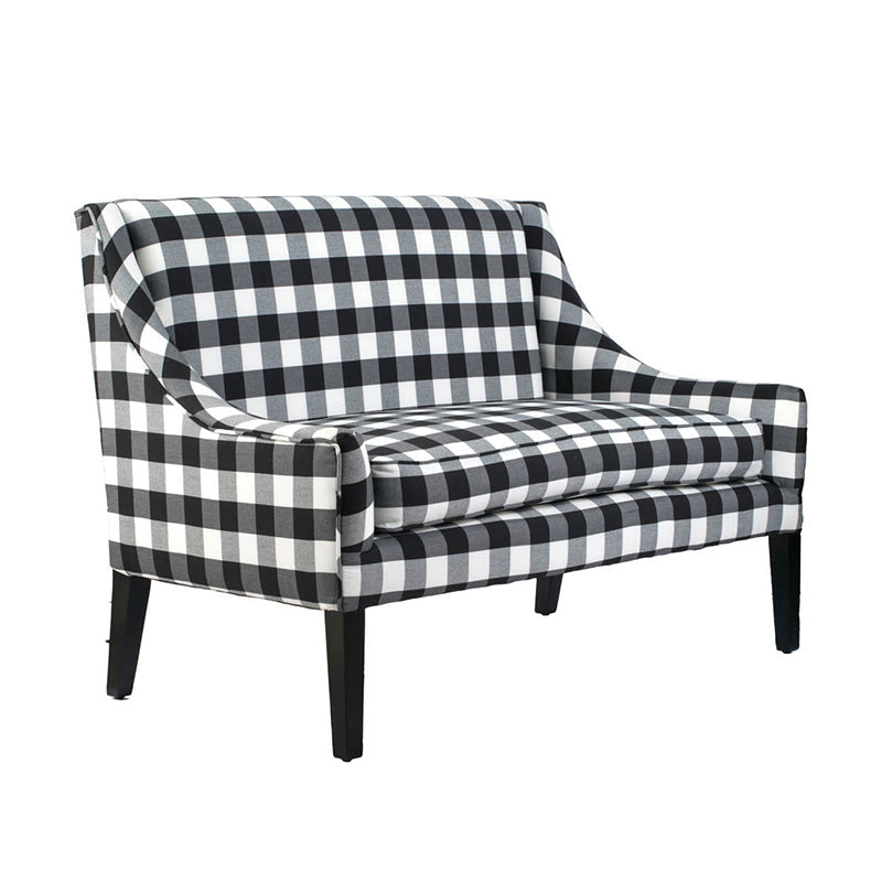 A&B Home Plaid 52" x 38" Bundle of 3 Two-Seater Black and White Chair