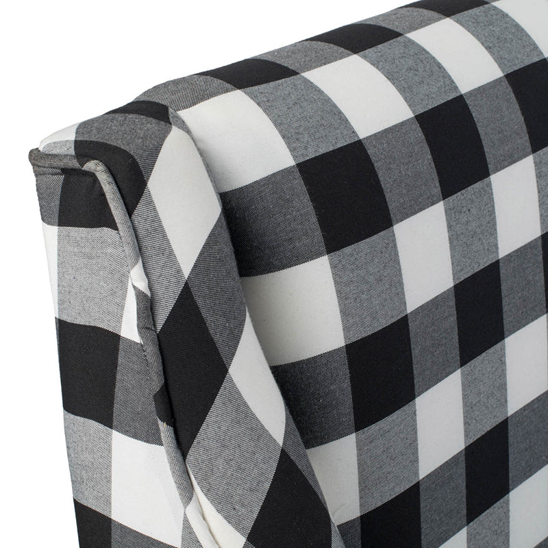 A&B Home Plaid 52" x 38" Bundle of 3 Two-Seater Black and White Chair