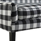 A&B Home Plaid 52" x 38" Bundle of 3 Two-Seater Black and White Chair