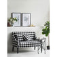 A&B Home Plaid 52" x 38" Bundle of 3 Two-Seater Black and White Chair