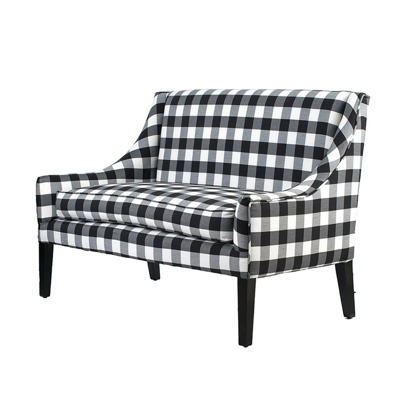 A&B Home Plaid 52" x 38" Bundle of 3 Two-Seater Black and White Chair