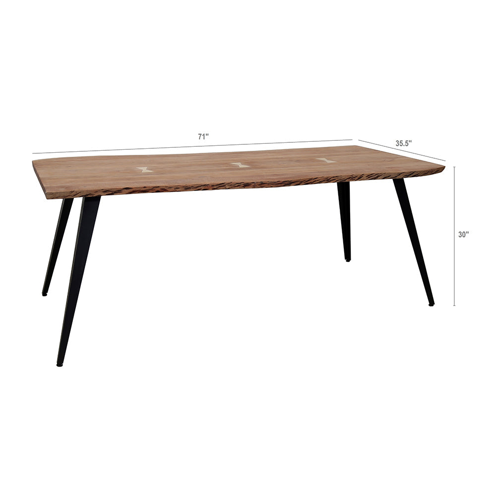 A&B Home Ramirez 71" x 30" Bundle of 3 Rectangular Brown and Black Coffee Table