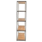 A&B Home Ramsden 63" x 78" Bundle of 3 Natural Brown and Black Five-Tier Rectangular Shelving