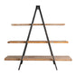 A&B Home Ramsden 79" x 73" Bundle of 5 Natural Brown and Black Three-Tier Tripod Shelving