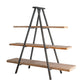 A&B Home Ramsden 79" x 73" Bundle of 5 Natural Brown and Black Three-Tier Tripod Shelving