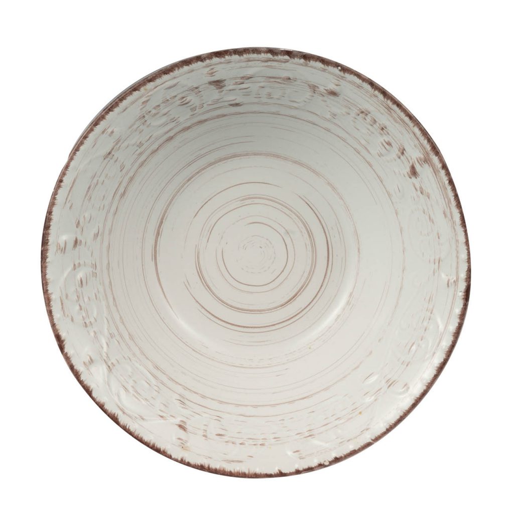 A&B Home Rustic Flare 10" Bundle of 115 Pieces Round Antique White With Swirling Pattern Serving Bowl