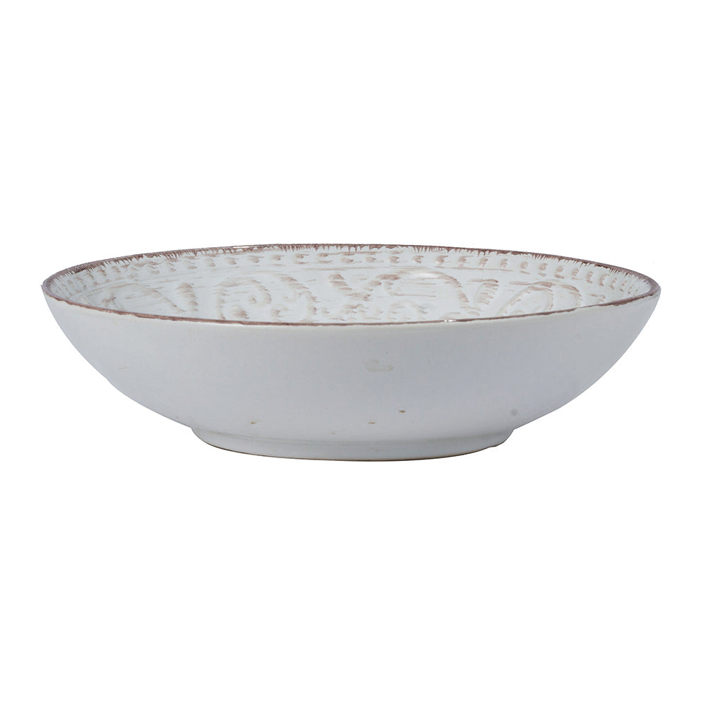 A&B Home Rustic Flare 8" Bundle of 408 Pieces Round Antique White With Swirling Pattern Serving Bowl