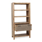 A&B Home Salvador 36" x 72" Bundle of 3 Rectangular Natural Brown Four-Tiered Shelves With Drawer