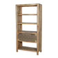 A&B Home Salvador 36" x 72" Bundle of 3 Rectangular Natural Brown Four-Tiered Shelves With Drawer