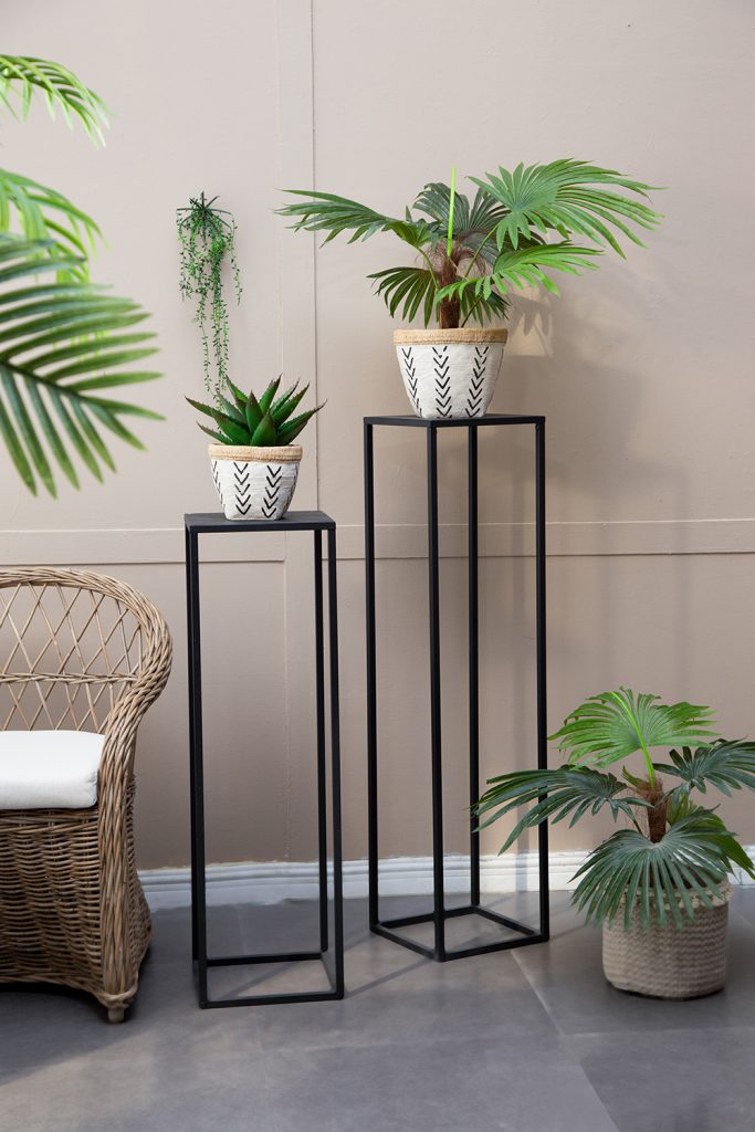 A&B Home Set Of Two Bundle of 22 Black Metal Frame Plant Stand