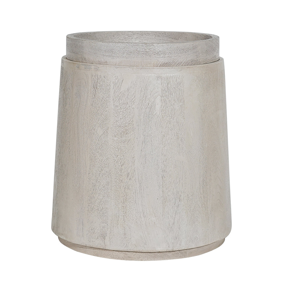 A&B Home Set of 2 Bundle of 12 Cream Cylinder Coffee Table With Matching Tray