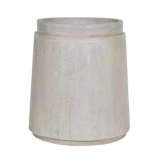 A&B Home Set of 2 Bundle of 12 Cream Cylinder Coffee Table With Matching Tray