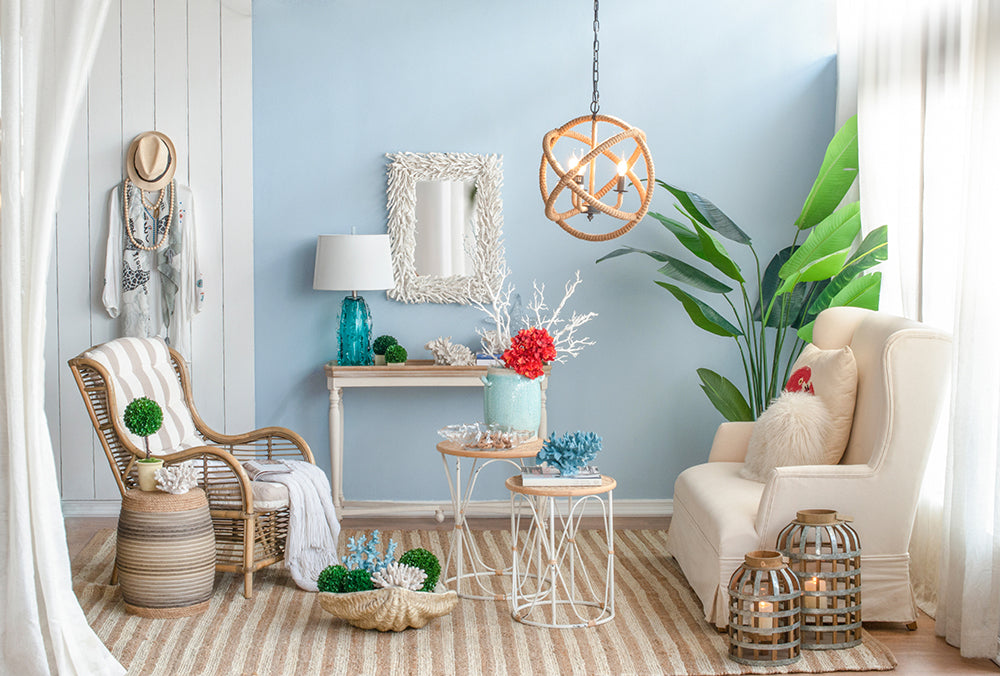 A&B Home Set of 2 Bundle of 12 Round Wooden Tabletop With Decorative Metal Side Tables